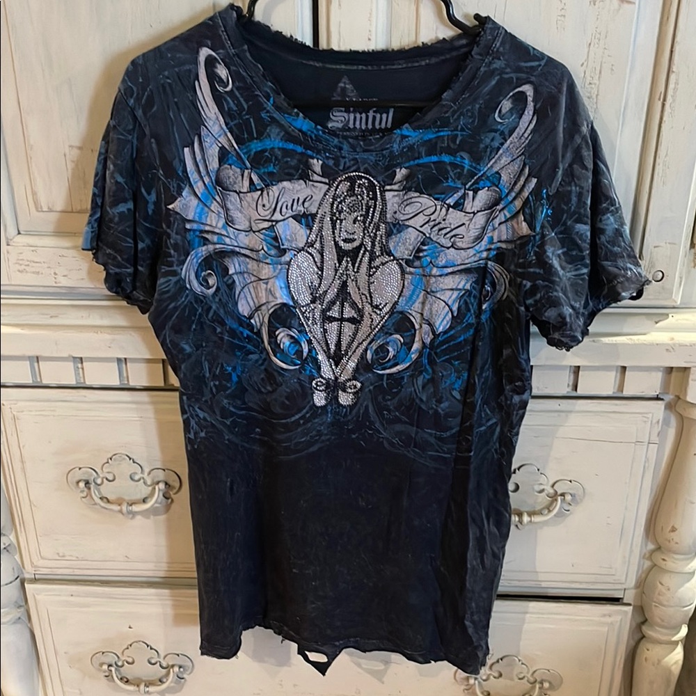 Sinful Black Graphic T-Shirt